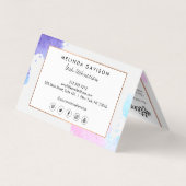 クリエイティブ水彩まつ毛ブルーアフターケアII 名刺 (裏面)