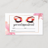 クリエイティブ水彩まつ毛/眉毛アポイントメント 予約カード (正面)