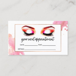 クリエイティブ水彩まつ毛/眉毛アポイントメント 予約カード