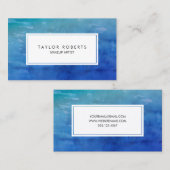 クリエイティブ水彩ブルーメイクアップアーティストパターン 名刺 (正面/裏面)