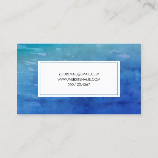 クリエイティブ水彩ブルーメイクアップアーティストパターン 名刺 (裏面)