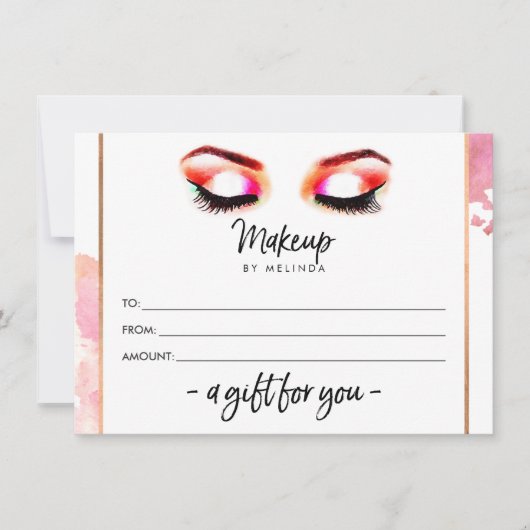 クリエイティブ水彩目化粧アーティストギフトカード (正面)