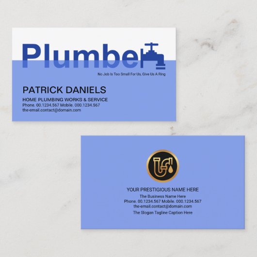 クリエイティブ水道蛇口看板水道管 名刺 (正面/裏面)