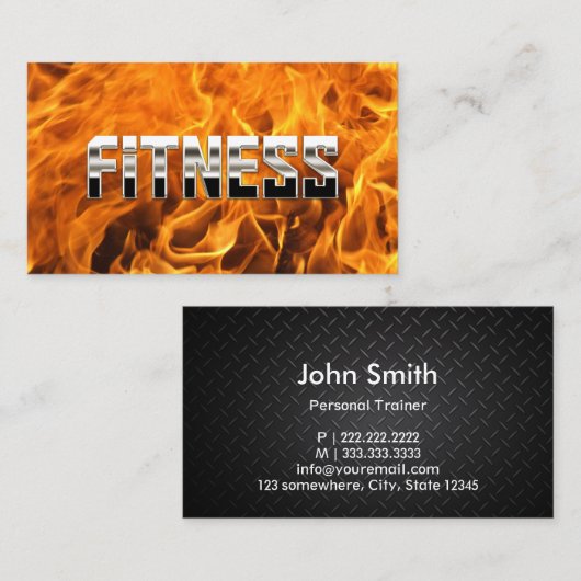 クリエイティブ火炎ファイアメタルフィットネストレーナー 名刺 (正面/裏面)