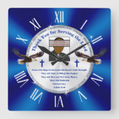 クリエイティブ牧師の感謝の贈り物、ありがとう スクエア壁時計 (正面)