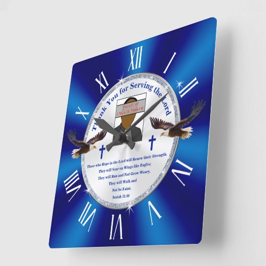 クリエイティブ牧師の感謝の贈り物、ありがとう スクエア壁時計 (傾斜)