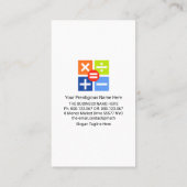 クリエイティブ番号シンボル財務 名刺 (裏面)