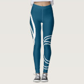 クリエイティブ白モノクロ交差円レッグ レギンス (正面)