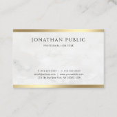 クリエイティブ白大理石モダン金ゴールドルックテンプレート 名刺 (正面)