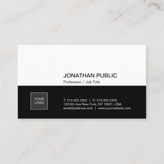 クリエイティブ白黒お洒落プロフェッショナル会社 名刺 (裏面)
