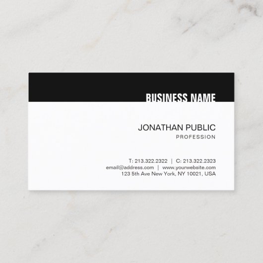 クリエイティブ白黒シンプルモダントレンディーテンプレート 名刺 (裏面)