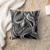 クリエイティブ白黒シームレス抽象的 クッション (ブランケット)