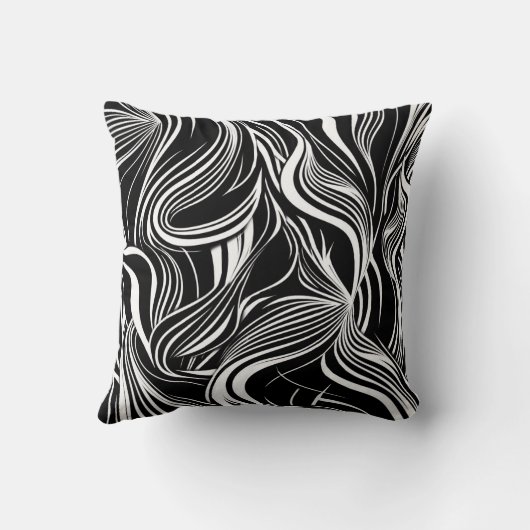 クリエイティブ白黒シームレス抽象的 クッション (裏面)