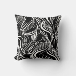 クリエイティブ白黒シームレス抽象的 クッション