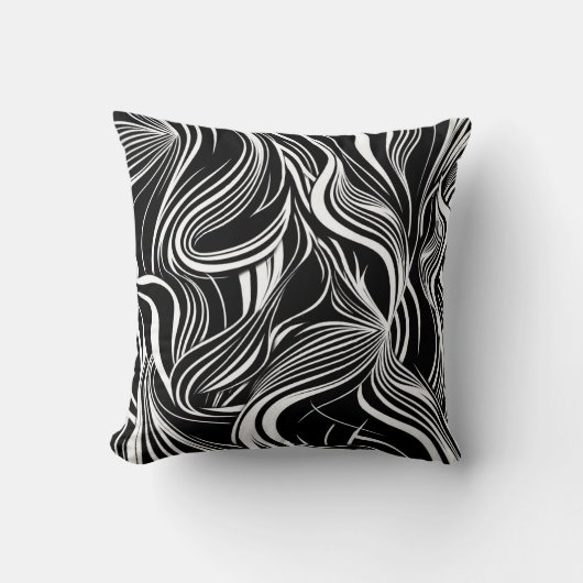 クリエイティブ白黒シームレス抽象的 クッション (正面)