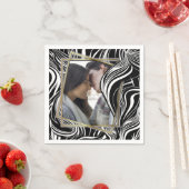 クリエイティブ白黒シームレス抽象的 スタンダードカクテルナプキン (インサイチュ)