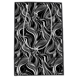 クリエイティブ白黒シームレス抽象的 ミディアムペーパーバッグ