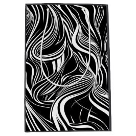 クリエイティブ白黒シームレス抽象的 ミディアムペーパーバッグ