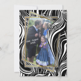 クリエイティブ白黒シームレス抽象的 招待状