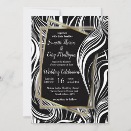 クリエイティブ白黒シームレス抽象的 招待状