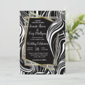 クリエイティブ白黒シームレス抽象的 招待状 (スタンド正面)