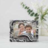 クリエイティブ白黒シームレス抽象的 案内ポストカード (スタンド正面)