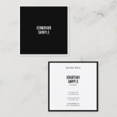 クリエイティブ白黒ミニマリストモダンシンプル スクエア名刺 (正面/裏面)