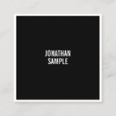 クリエイティブ白黒ミニマリストモダンシンプル スクエア名刺 (正面)