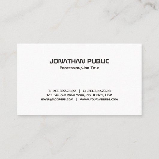 クリエイティブ白黒ミニマルテンプレートモダンBW 名刺 (裏面)