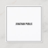 クリエイティブ白黒ミニマルモダンシンプルリストCHIC スクエア名刺 (正面)