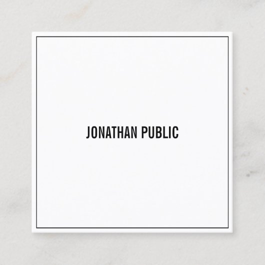 クリエイティブ白黒ミニマルモダンシンプルリストCHIC スクエア名刺 (正面)