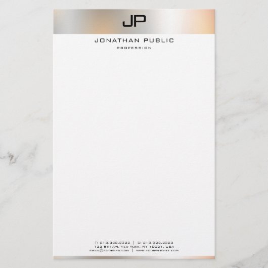 クリエイティブ白黒モダンシンプルテンプレート 便箋 (正面)