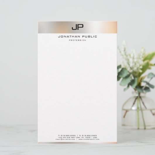 クリエイティブ白黒モダンシンプルテンプレート 便箋 (スタンド正面)