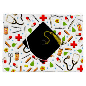 クリエイティブ看護学校卒業 ラージペーパーバッグ (裏面)