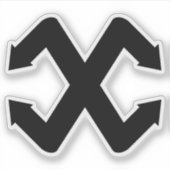 クリエイティブ矢印イニシャル X モノグラム シール (正面)