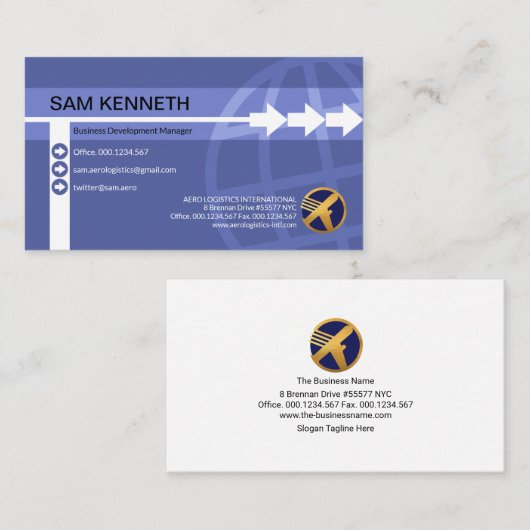 クリエイティブ矢印スタイリッシュ線グローバルインポートエクスポート 名刺 (正面/裏面)