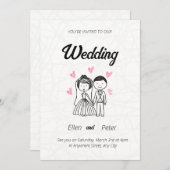 クリエイティブ結婚式招待状 招待状 (正面/裏面)