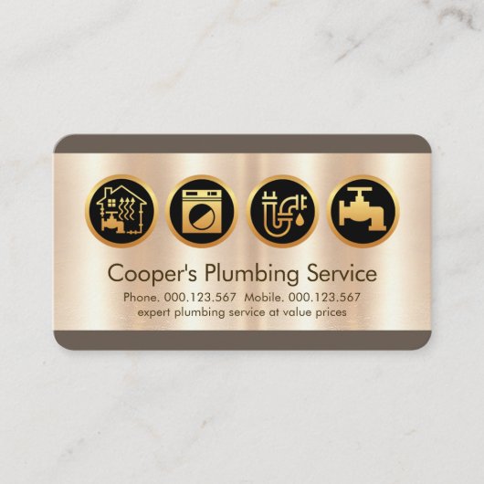 クリエイティブ給排水衛生設備配管アイコン 名刺 (正面)