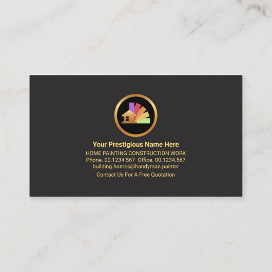 クリエイティブ絵を描ブラシのホームフレーム 名刺 (裏面)