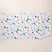 クリエイティブ絵を描DABSおもしろいはっきりしたブライトカラフル ビーチタオル (正面)