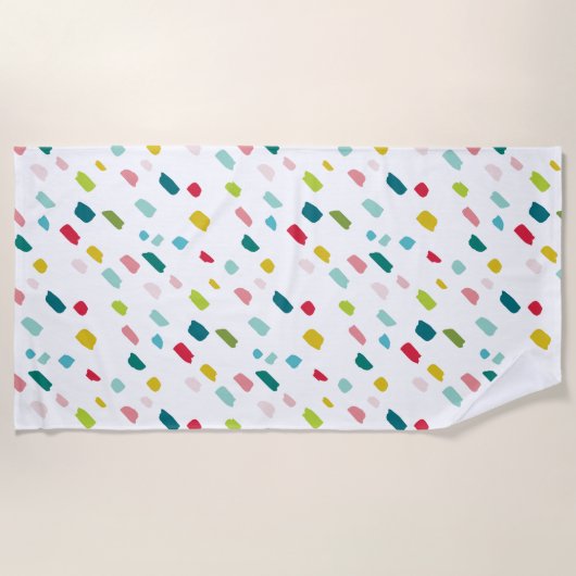 クリエイティブ絵を描DABSおもしろいはっきりしたブライトカラフル ビーチタオル (正面)