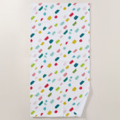 クリエイティブ絵を描DABSおもしろいはっきりしたブライトカラフル ビーチタオル (正面)