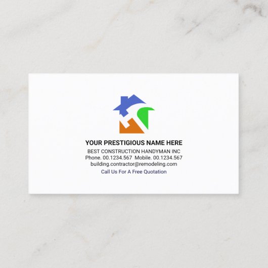 クリエイティブ絵画ズブラシホームリノベーション 名刺 (裏面)