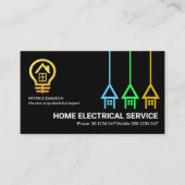 クリエイティブ縦型ホーム電源プラグ電気技師 名刺 (正面)