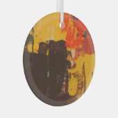 クリエイティブ芸術的スケッチ、カラフルテクスチャ ガラスオーナメント (正面右)