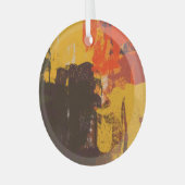 クリエイティブ芸術的スケッチ、カラフルテクスチャ ガラスオーナメント (正面左)