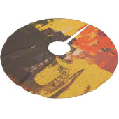 クリエイティブ芸術的スケッチ、カラフルテクスチャ ブラッシュドポリエステルツリースカート (アングル)