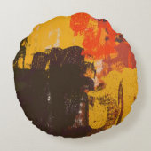 クリエイティブ芸術的スケッチ、カラフルテクスチャ ラウンドクッション (裏面)