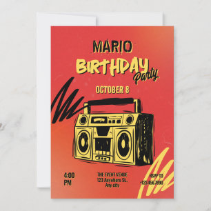 クリエイティブ芸術的通り音楽誕生日 招待状