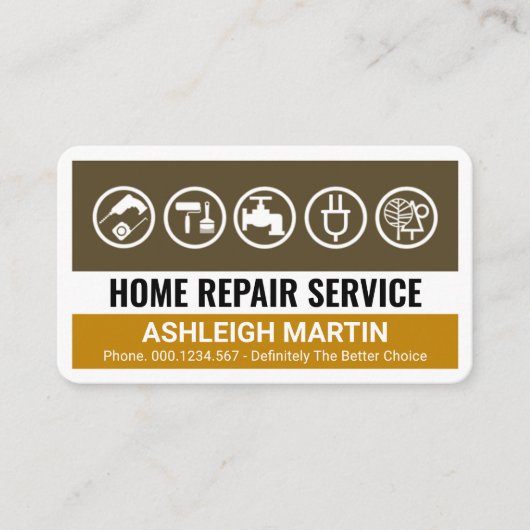 クリエイティブ茶色の手書きツールのレイヤ 名刺 (正面)